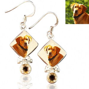 Sterling Silver Memory Earrings with Citrine, #7