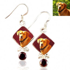 Sterling Silver Memory Earrings with Garnets , #8