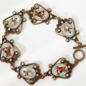 Photo Keepsake Bronze Victorian Scroll Work Bracelet
