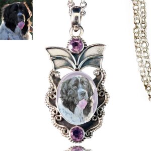 Angel Wings Sterling Silver Photo Keepsake Necklace, Amethyst
