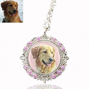 Photo Keepsake Beaded Pendant with Sterling Silver Necklace