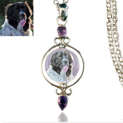 Full Circle Sterling Silver Memory Necklace Amethyst