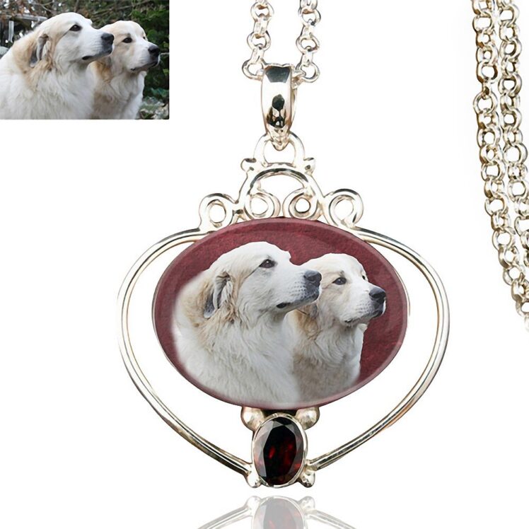 Full Heart Sterling Silver Memory Necklace, Garnet