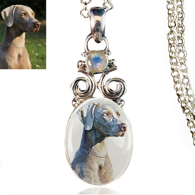 New Bloom Sterling Silver Photo Keepsake Necklace, Moonstone