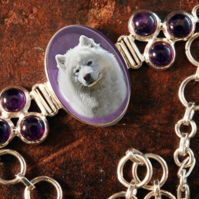Sterling Silver Memory Bracelet, with Amethyst Gemstones #16