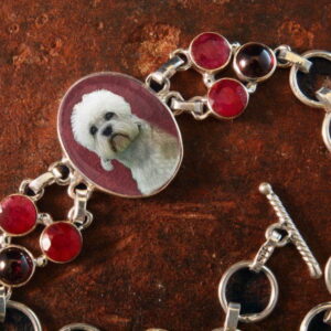 Sterling Silver Memory Bracelet, with Garnets and Rubies #47