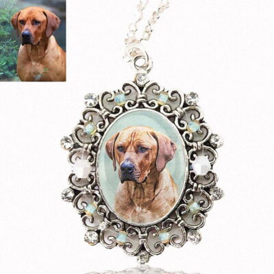 Photo Keepsake Victorian Pendant with Sterling Silver Chain