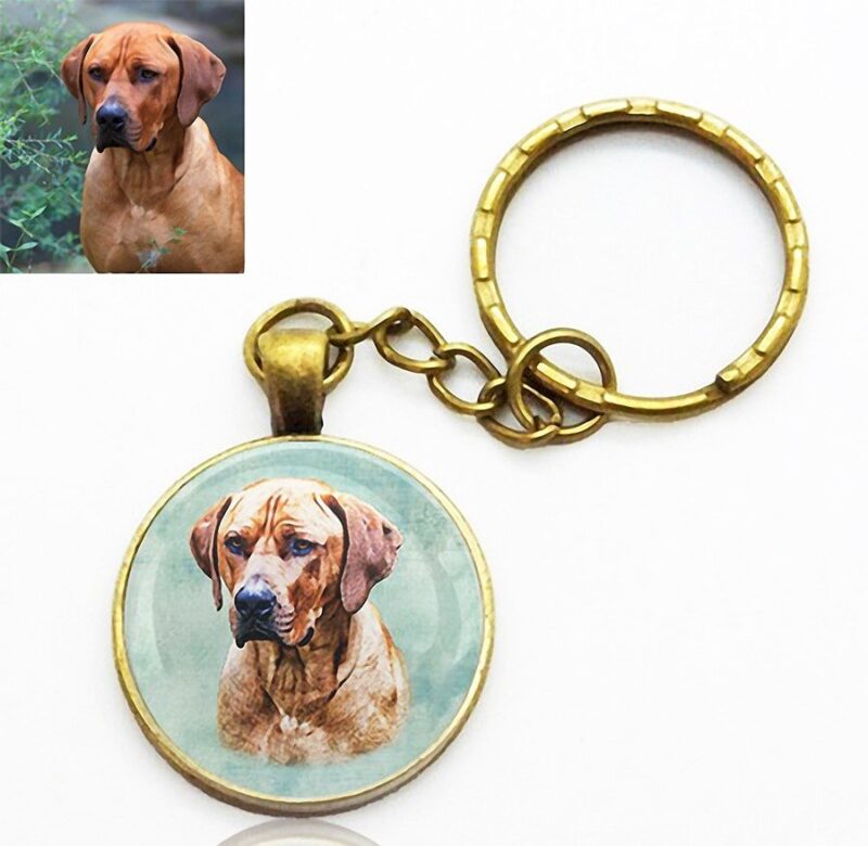 Photo Keepsake Brass Key Chain