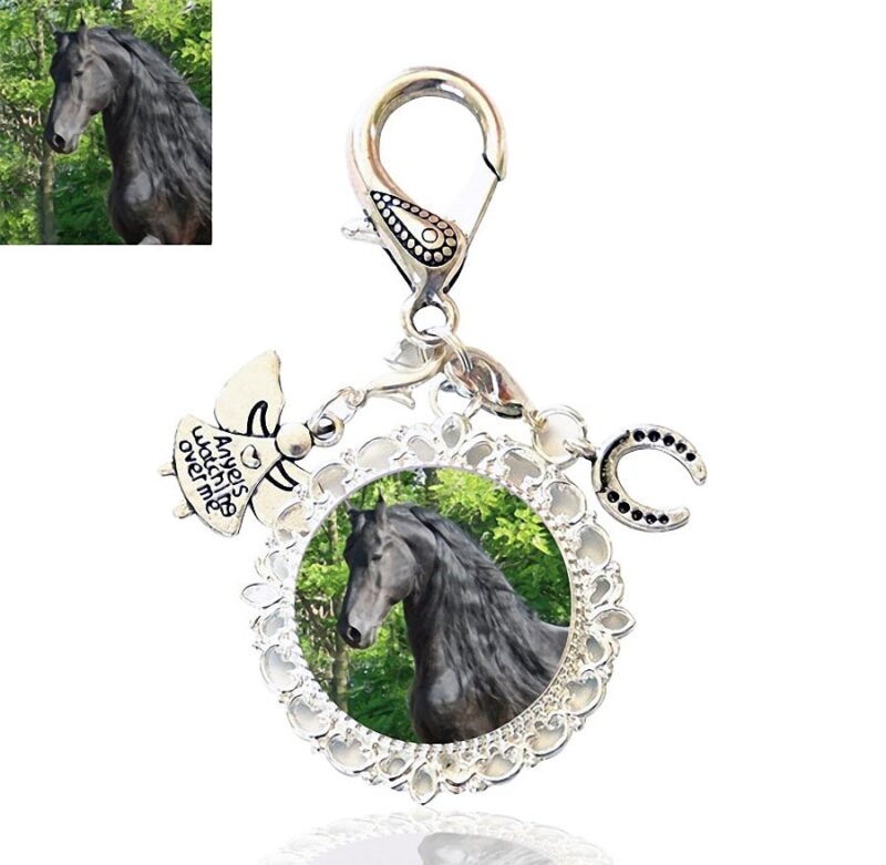 Guardian Angel Horse Shoe Bag Charm