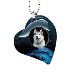 Polished Stone Heart Photo Keepsake Necklace