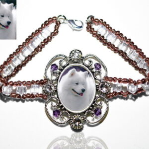 Photo Keepsake Victorian Glass Bracelet, Amethyst