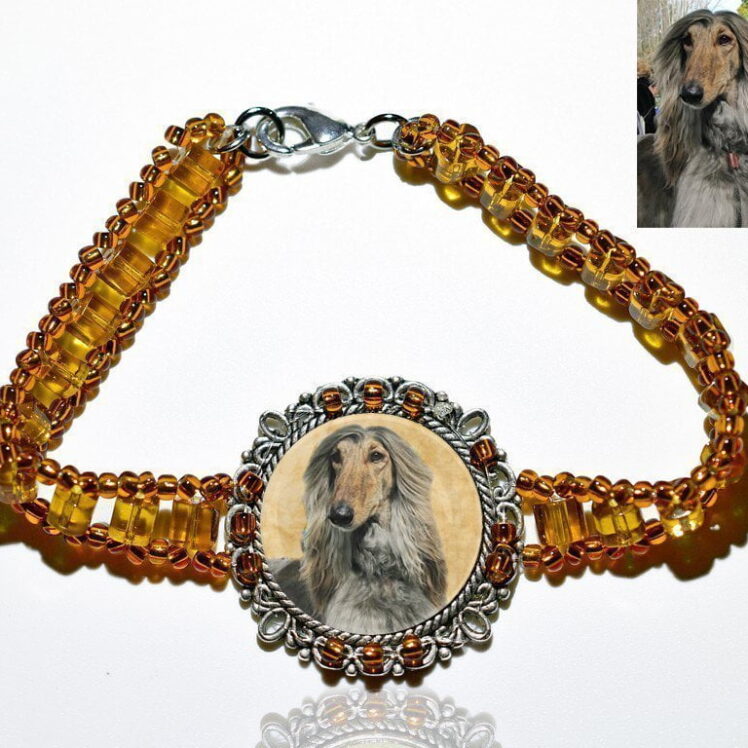 Photo Keepsake Amber Glass Bracelet