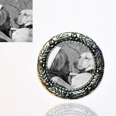 Silver Plated Photo Brooch