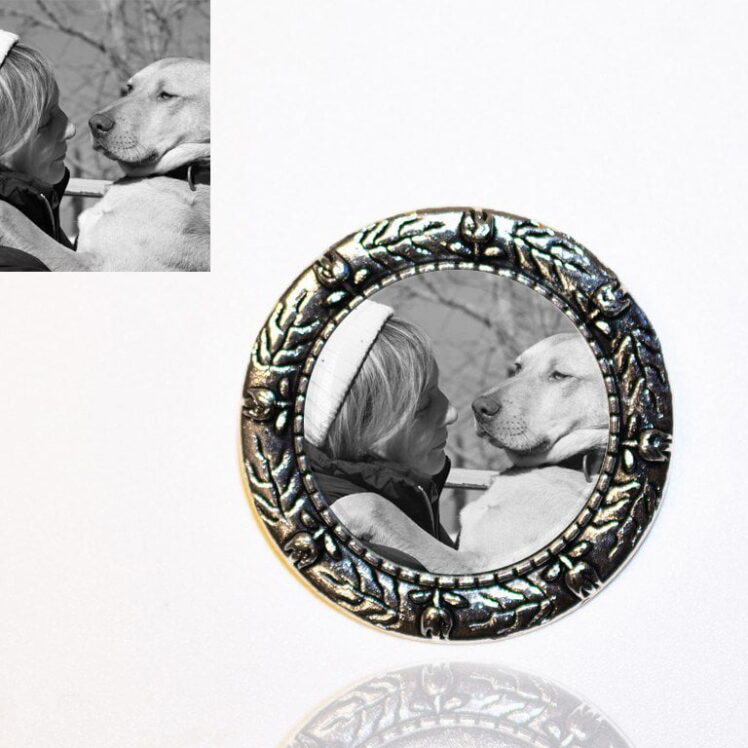 Silver Plated Photo Brooch