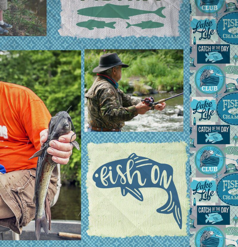 Fishing, Born to Fish Photo Quilt - Image 4