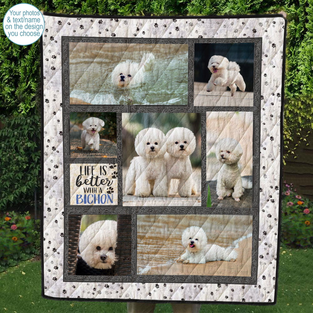 Black and White Paw Prints Photo Quilt