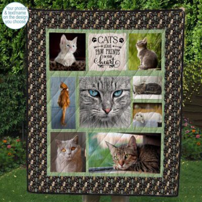 cat photo quilt, custom cat quilt, cat lover quilt