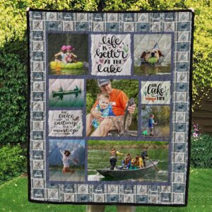 Lake House, A Day at the Lake Photo Quilt