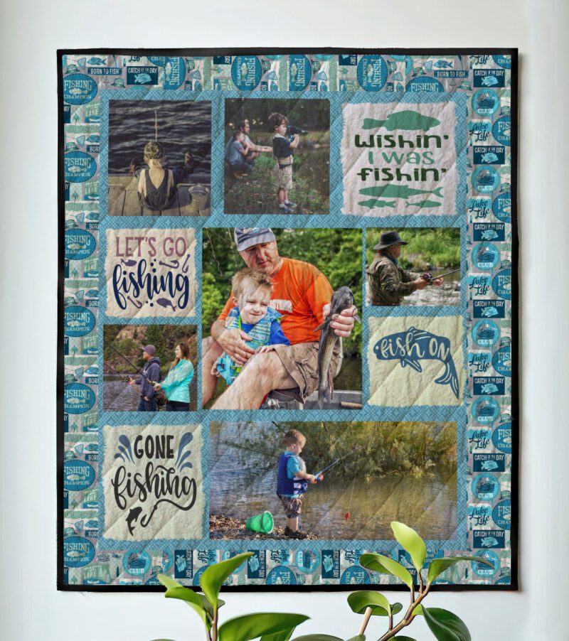 Fishing, Born to Fish Photo Quilt - Image 2