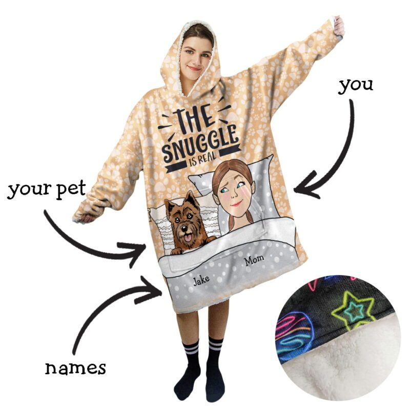 Custom Cartoon Portrait Blanket Hoodie - Image 5