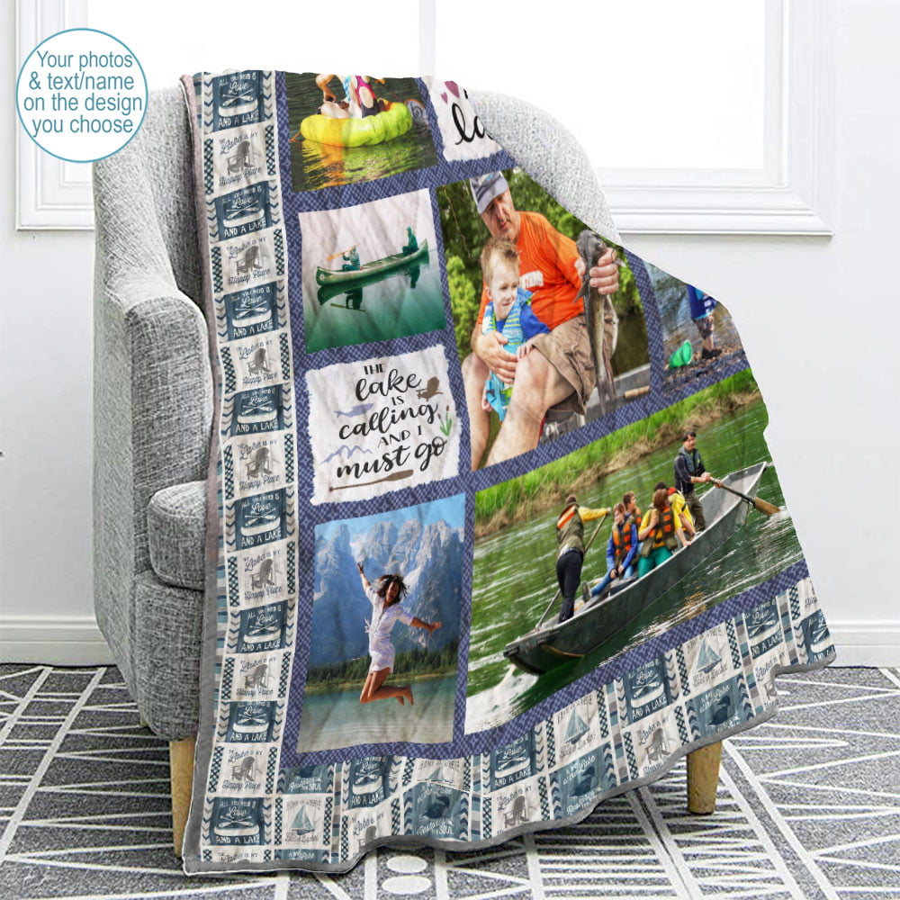 Lake House, A Day at the Lake Photo Quilt Cherished Photo Keepsakes