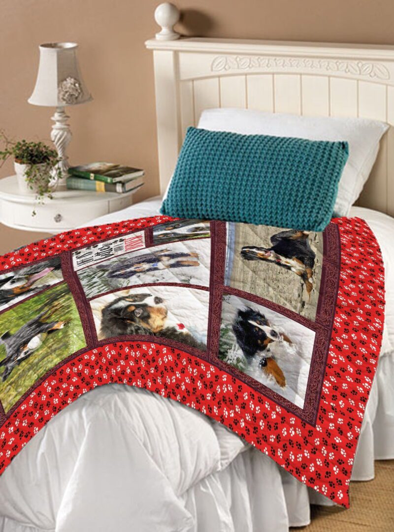 Red Paw Prints Photo Quilt - Image 3