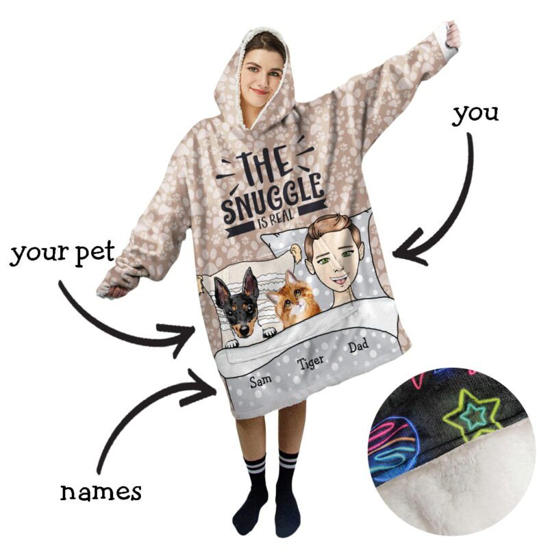 Custom Cartoon Portrait Blanket Hoodie - Image 7