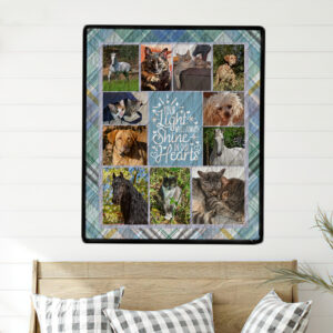 Blue Plaid Photo Quilt Wall Hanging