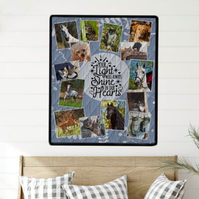 Blue Foliage Photo Quilt Wall Hanging