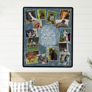 Blue Paw Prints Photo Quilt Wall Hanging