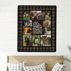 Chocolate Plaid Photo Quilt Wall Hanging