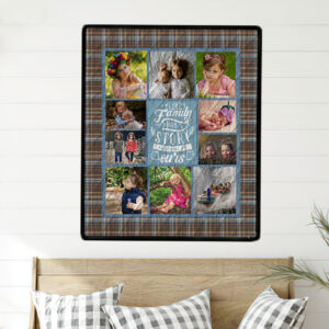 Brown Plaid Photo Quilt Wall Hanging