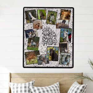 Black White Paw Prints Photo Quilt Wall Hanging