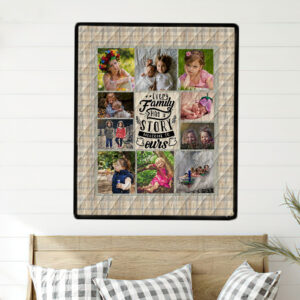 Cream Plaid Photo Quilt Wall Hanging