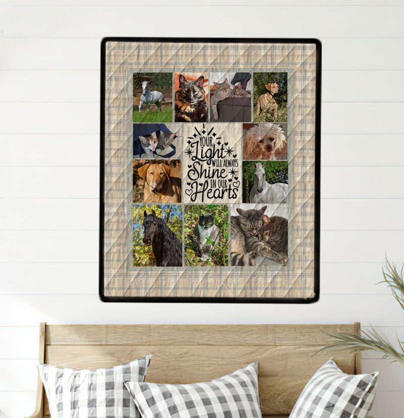 Cream Plaid Photo Quilt Wall Hanging - Image 3