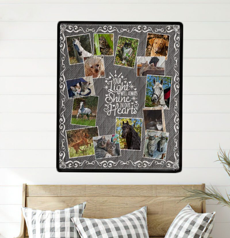 Vintage Grey Photo Quilt Wall Hanging - Image 2