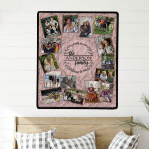 Retro Pink Photo Quilt Wall Hanging