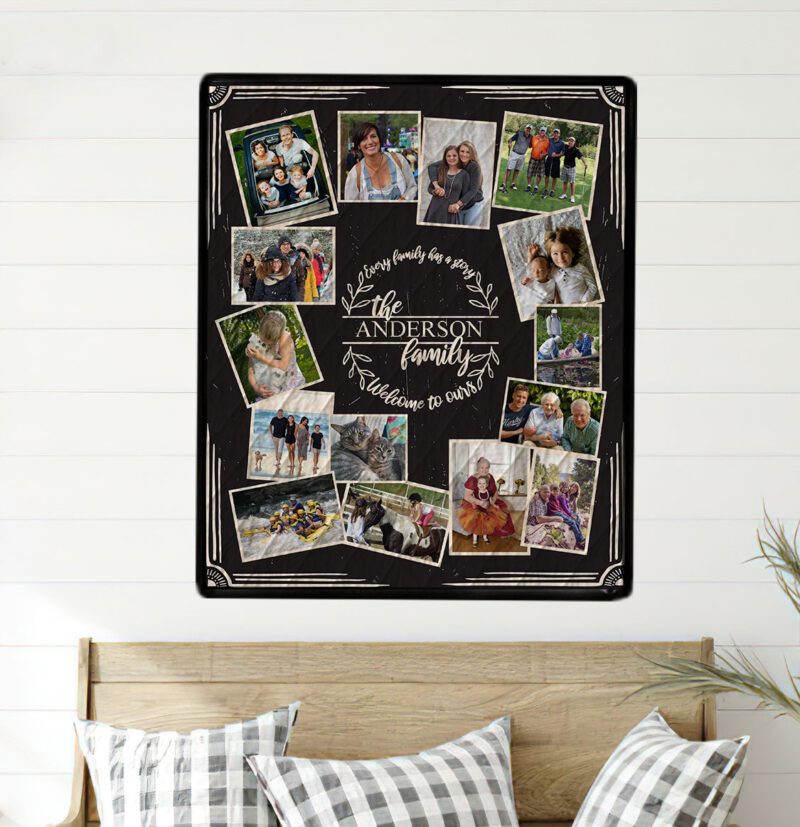 Retro Black Photo Quilt Wall Hanging