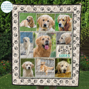 Grey Paw Prints Photo Quilt