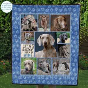 Blue Paw Prints Photo Quilt