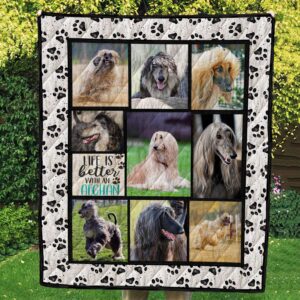 White and Black Paw Prints Photo Quilts