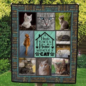 Cat Word Art Photo Quilt
