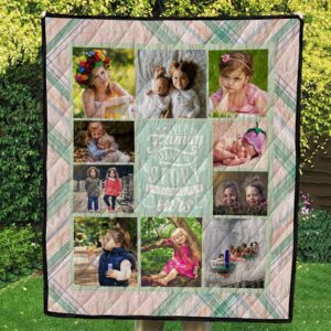 Peach Sage Plaid Photo Quilt