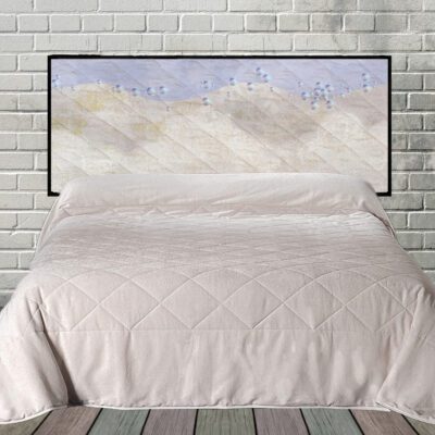Abstract Blue Hanging Fabric Quilted Headboard