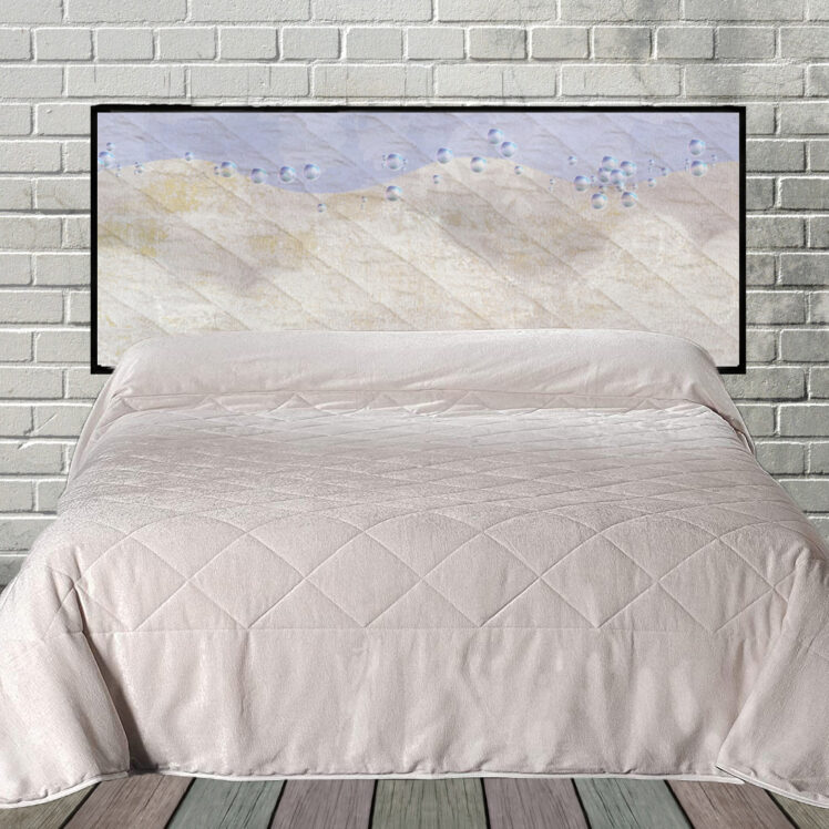 Abstract Blue Hanging Fabric Quilted Headboard