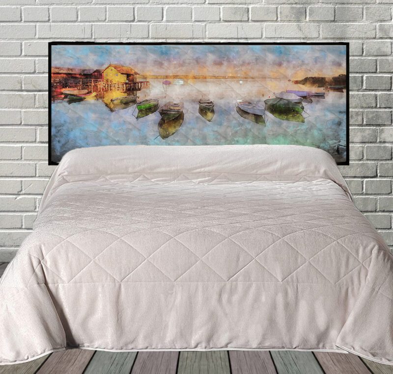 Peaceful Harbor Hanging Fabric Quilted Headboard