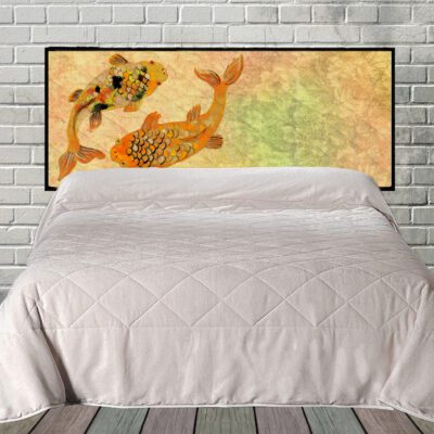 Koi Hanging Fabric Quilted Headboard