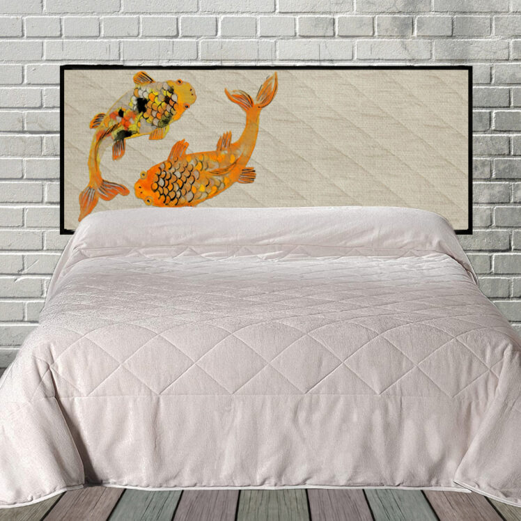 Koi Hanging Fabric Quilted Headboard