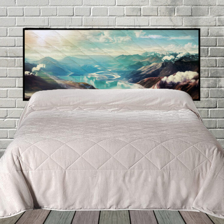 Mountain View Hanging Fabric Quilted Headboard