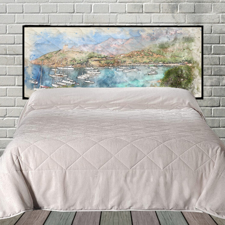 Tranquility Hanging Fabric Quilted Headboard